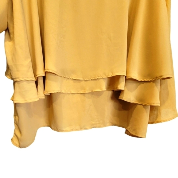 ASHLEY STEWART Sz 22/24 Layered Fabric Flowy Bell Sleeve Tunic w/Back Key Hole - Picture 4 of 7